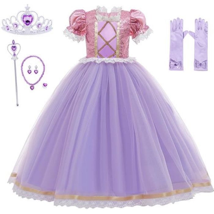 Déguisement luxe diadème robe princesse aurore et ses accessoires 5/6 ans