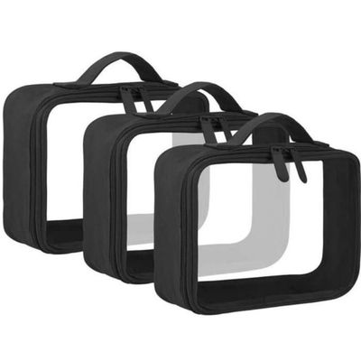 Trousse De Toilette De Voyage OSDUE – 2 Pièces Vertes – Format TSA Transparent