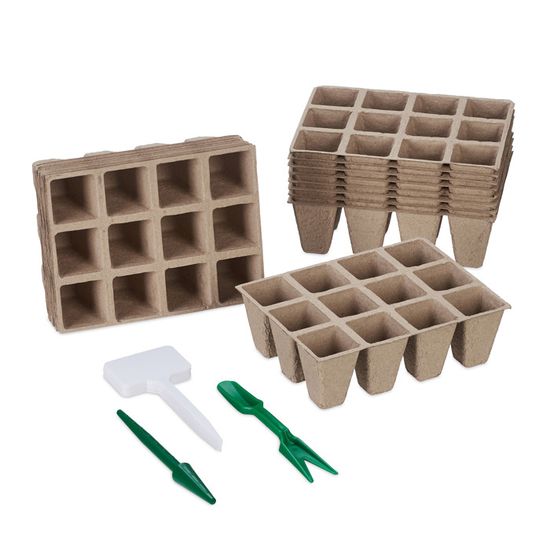 10 Pots à Semis Biodégradables En Fibre - 3,5 X 3,5 X 5 Cm, Avec Trou De Drainage, Pour Rempotage Facile