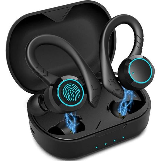 Écouteur Bluetooth Aoslen Écouteurs sans Fil Sport in Ear 5.0 Oreillette Bluetooth 36H d’Autonomie avec Micro Intégré Deep Bass Casq