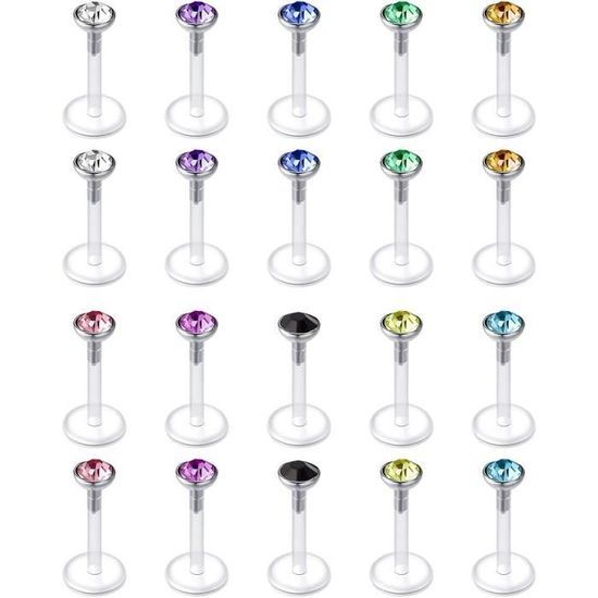 Double Piercing Barbell Pour Oreille (Cartilage/Tragus) - Hibou - Acier Chirurgical 1.2x6mm