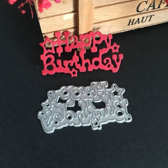Bon Anniversaire Metal Coupe Dies Stencil Bricolage Scrapbooking Artisanat Embosser Album Carte Papier C Cdiscount Maison