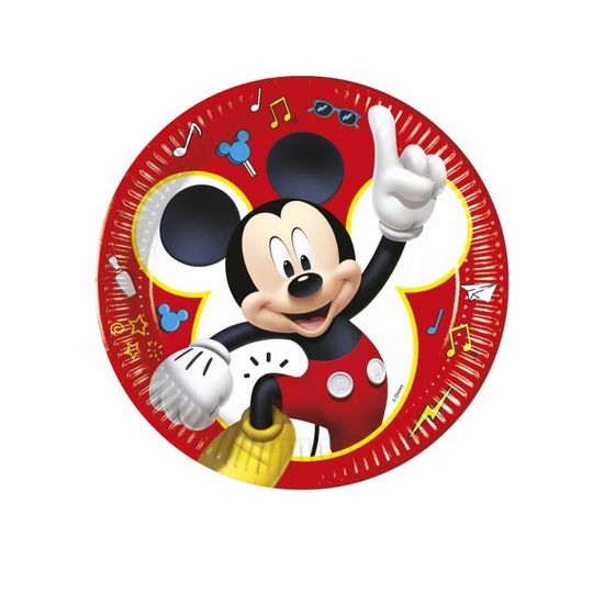 8 Assiettes En Carton Mickey Copains De Jeux 23 Cm Colore