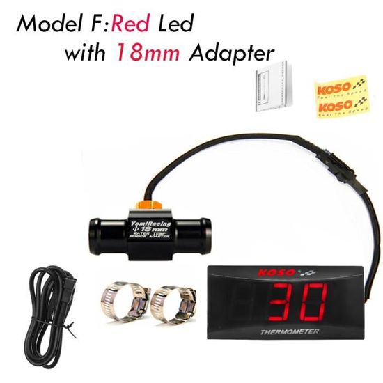 Red18mm Adapter -thermomètre universel pour Moto,jauge de
