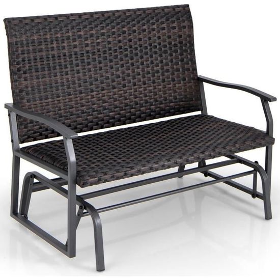 Red Barrel Studio® Chaise berçante d'extérieur en osier / rotin avec