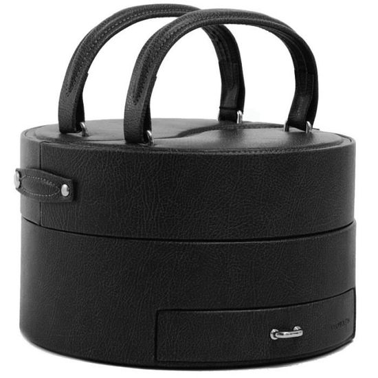 Plateau à Bijoux Rond En Cuir Niktule - Organisateur Pliable Pour Montres, Bijoux, Pièces - Noir