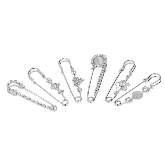 Lot De 4 Broches Anti-décolleté Pour Femmes - Motifs Décoratifs (nœud Papillon, Trèfle...), Dorées