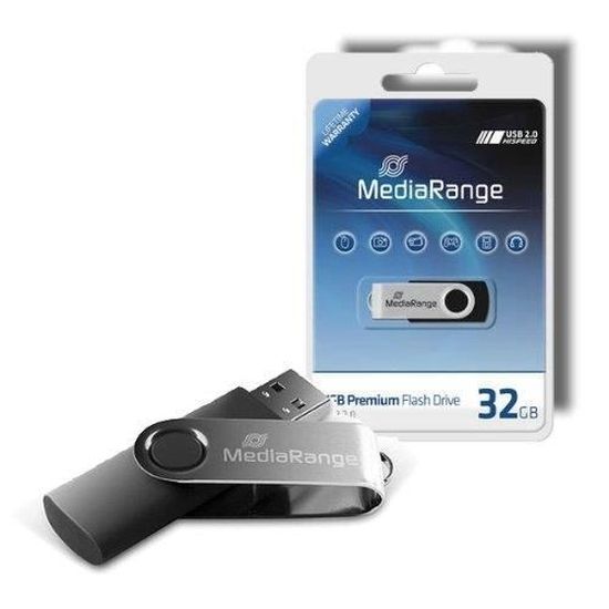 Clé USB - MEDIARANGE MR911 - 32 Go - USB 2.0 - Marron, Argent