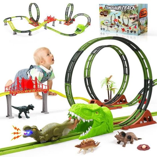 Circuit Voiture Enfant - ZGEER - Dino Track - 33 pièces - Jouet Circuit Voiture Enfant - ZGEER - Dino Track - 33 pièces - Jouet