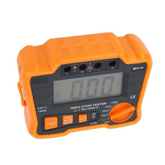 Mégohmmètre Numérique - Testeur D'isolation Et De Résistance 100-1000V - Pour électriciens