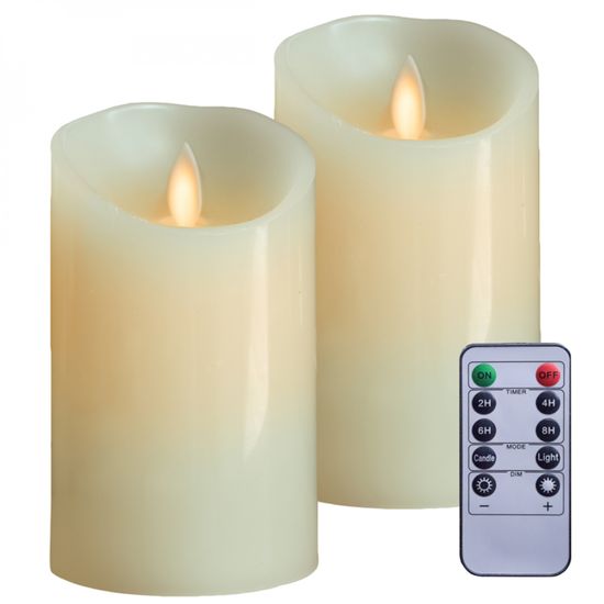 Lot De 2 Bougies LED Solaires – Rechargeables, Télécommande, Minuterie (25cm)