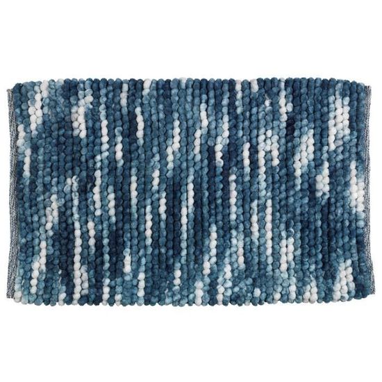 Tapis de bain - WENKO - Urdu - Coton mélangé - 60x90 cm - Bleu foncé