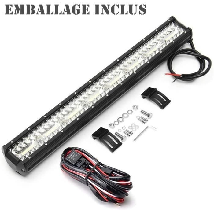 barre de travail à 3 LED, 23 pouces, faisceau combiné, pour camion, SUV, ATV, 4x4, 4WD, 12/24v