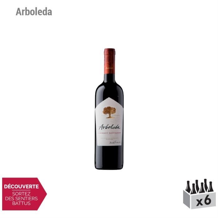 Cabernet Sauvignon Rouge 2014 - Lot de 6x75cl - Arboleda - Appellation ... Chili - Vin Rouge - Origine Chili - Cépage Cabernet