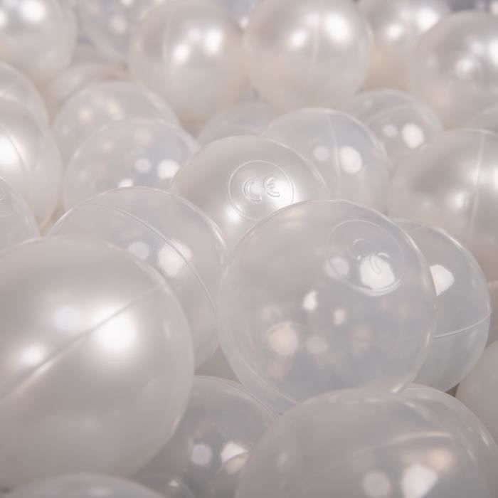 KiddyMoon 100 ∅ 7Cm L'ensemble De Balles Plastique Pour Piscine Enfant Fabriqué En EU, Perle/Transparent