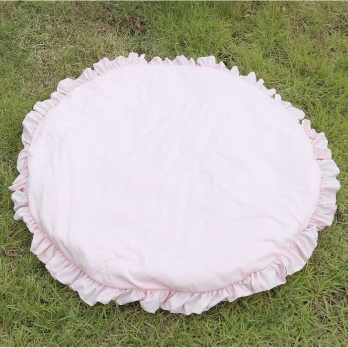 Tapis d'éveil,Nordique nouveau né bébé rembourré tapis de jeu doux coton ramper tapis filles jeu tapis - Type Rose-Diameter 100CM