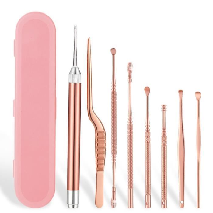 Nettoyant Oreille, Oreilles Kit De Nettoyage D'oreille En Acier Inoxydable Nettoyant Auriculaires Élimination De Cérumen
