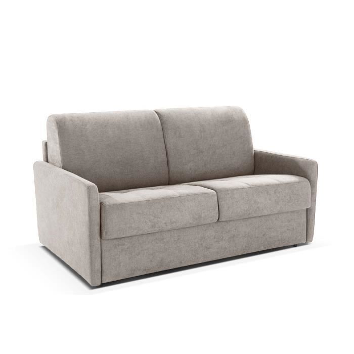 STUDIO - Canapé convertible Rapido - 160X195 - Matelas 13 cm - En tissu Taupe - 3 places