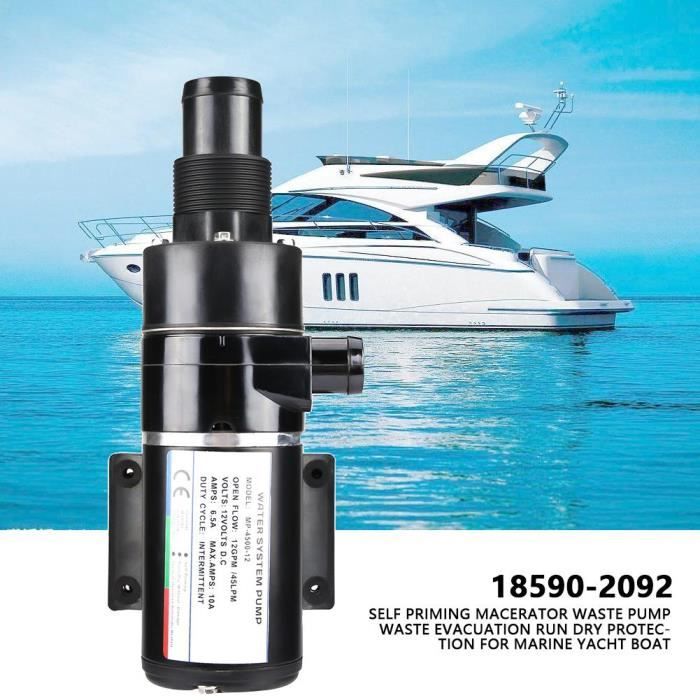 Qutianshop® Eau Pompe à Eau Usée Vidange Electrique automatique Yacht Camping-Bateau Caravane Noir en Plastique