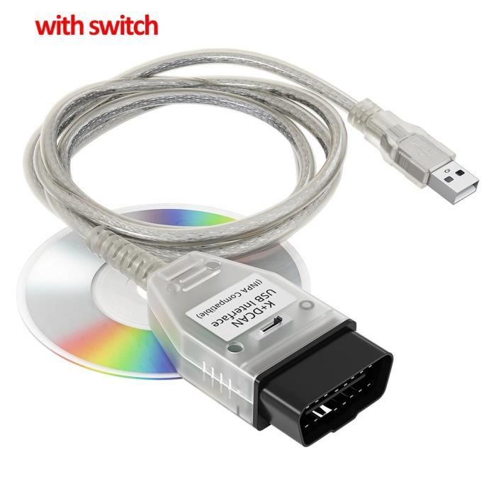 Pour BMW INPA K with CAN K CAN INPA avec puce FT232RL, Interface USB INPA K DCAN Plus connecteur adaptateur O inpa with switch