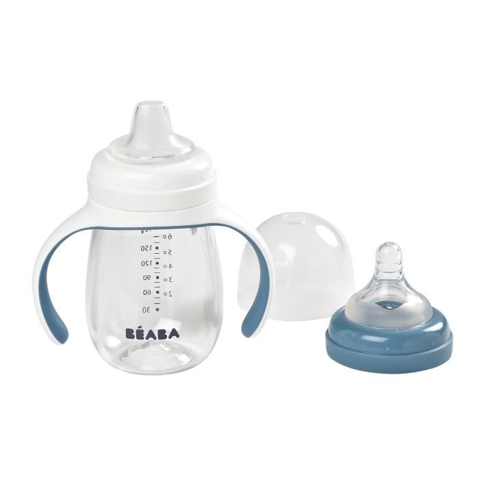 BEABA Biberon d'apprentissage 2 en 1 210 ml - windy blue