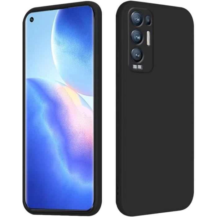 Coque Oppo Find X3 Neo Silicone Liquide Coque Oppo Find X3 Neo 5G Antichoc Etui de Protection Bords Droits Ultra Mince HNoir