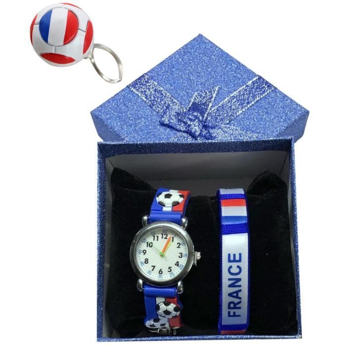 MONTRE ENFANT PORTE-CLE BALLON EQUIPE DE FRANCE LES BLEUS COUPE DU MONDE 2022
