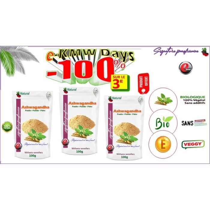 Ashwagandha bio en poudre -signature panafricaine 100 g