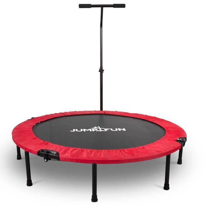 Mini Trampoline Fitness Jump4fun Pliable T-Bar - Ø122cm, Rouge