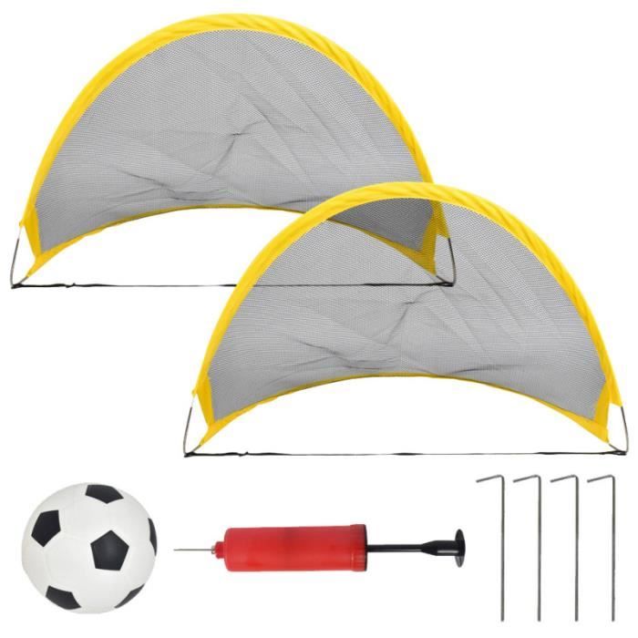 1 ensemble de filet de but de football de porte d'entraînement Mini Plaything de avec gonfleur de et clou en BALLON DE FOOTBALL