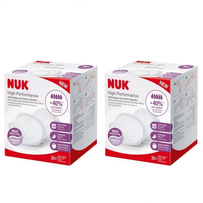 NUK Lot de 60 coussinets d'allaitement jetables High Performance