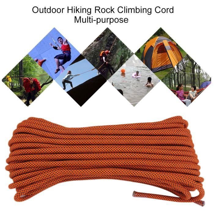 40M Corde d'escalade – multifonction, équipement de corde robuste, diamètre 9.8 mm, corde de sécurité durable
