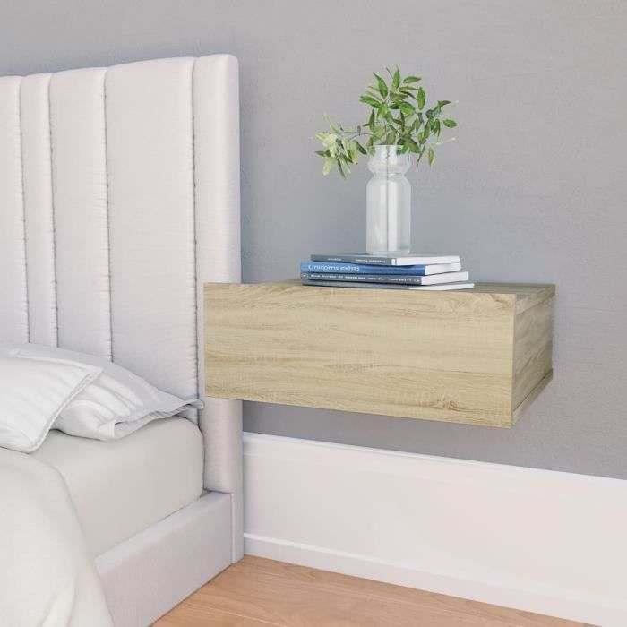 Tables de chevet flottantes 2 pcs Chêne sonoma 40x30x15 cm