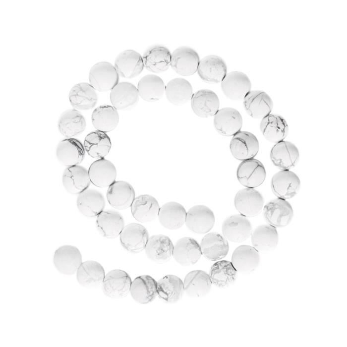 65pcs Perles Blanches Turquoise Rondes Simples bracelet - gourmette - jonc bijoux
