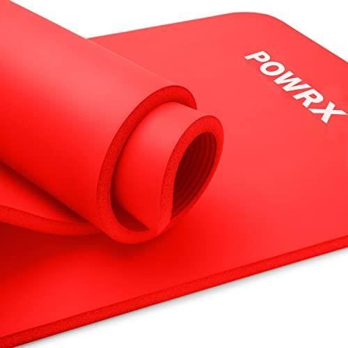 POWRX- Tapis de gymnastique / Tapis de yoga premium avec sangle de transport + sac + Affiche d'entraînement I Tapis de sport sans