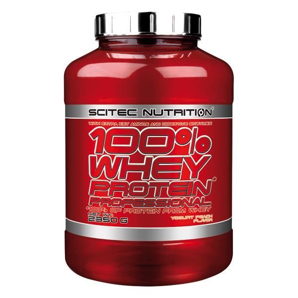 100% Whey Professional 2350g YAOURT PECHE SCITEC Proteine