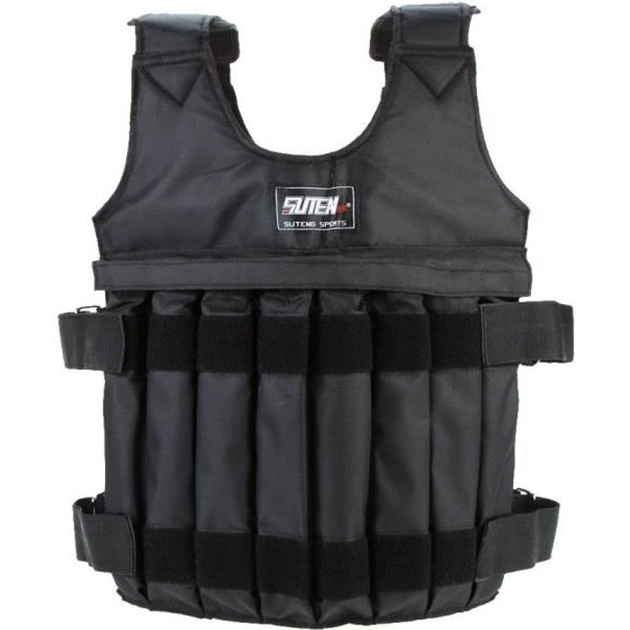 SUTEN Max 20 kg de chargement Poids ajustable Weighted Vest Blouson Gilet d'exercice boxe entrainement Weightloading sable Veteme...