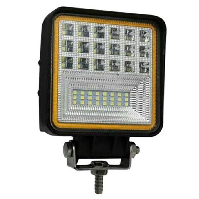 1 PièCes Voiture LED Barre Lumineuse 4 Pouces 6000K 126W LED Conduite Travail LumièRe Lampe Phare Hors Route pour 4X4 Camion SUV