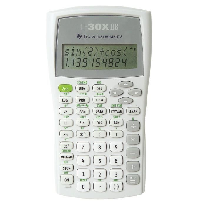 Texas Instruments Calculatrice TI30X-IIB 82 x 155 x 19 mm (Blanc) (Import Allemagne): Fournitures de bureau