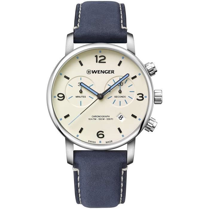 Wenger Homme Urban Metropolitan Chronograph - Montre en Acier Inoxydable avec Quartz, Analogue à la Fabrication Suisse 01.17 6641