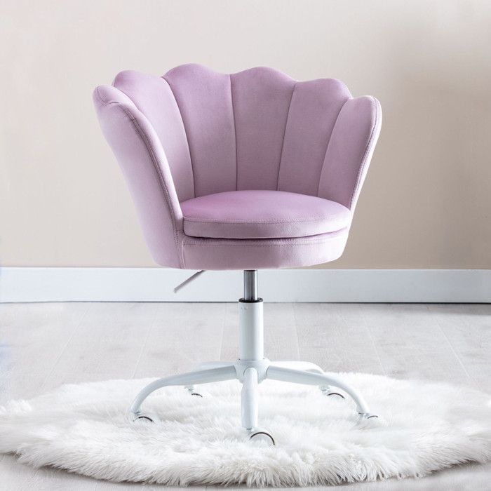 wahson chaise de bureau pour enfant chaise chambre enfant en velours fauteuil bureau enfant, violet clair
