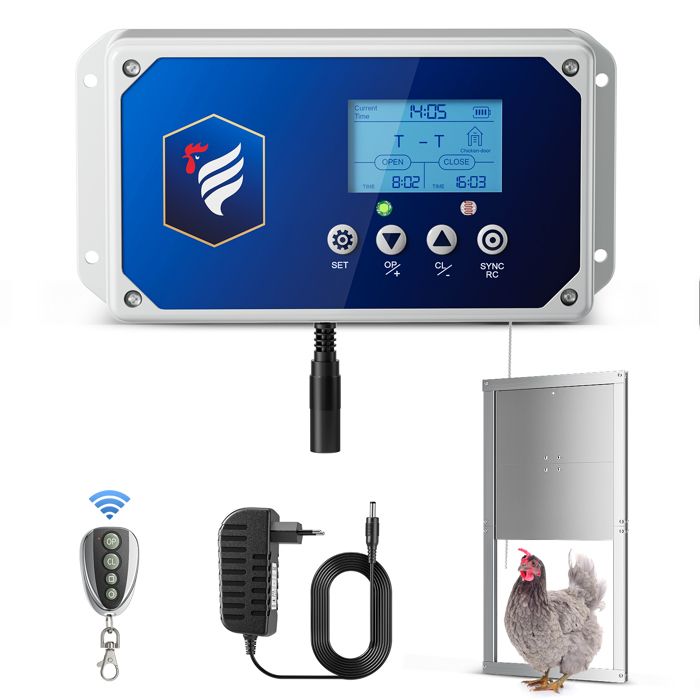 Meilleurs prix pour TTLIFE Clapet Automatique pour poulailler Kit d'ouverture du poulailler,ouvre-Porte poulailler avec minuterie et capteur de lumière