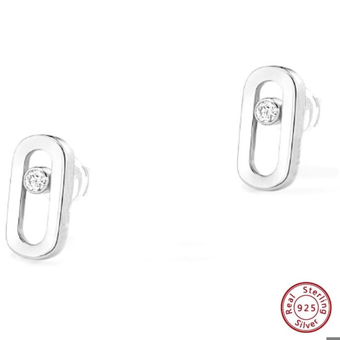 Pandpra Timeless Orecchini Morbidi In Argento Sterling Con Zircone – Modello 293774C01, 3x7,8x12,2 Mm