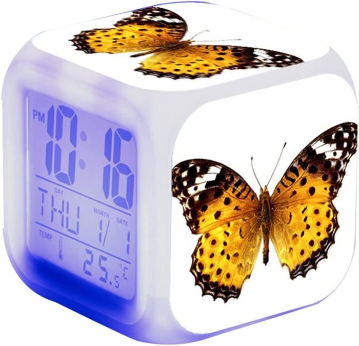 Réveil LED Cube Licorne Multicolore Pour Enfant – Horloge Veilleuse Nuit + Affichage Température, Cadeau Fille !