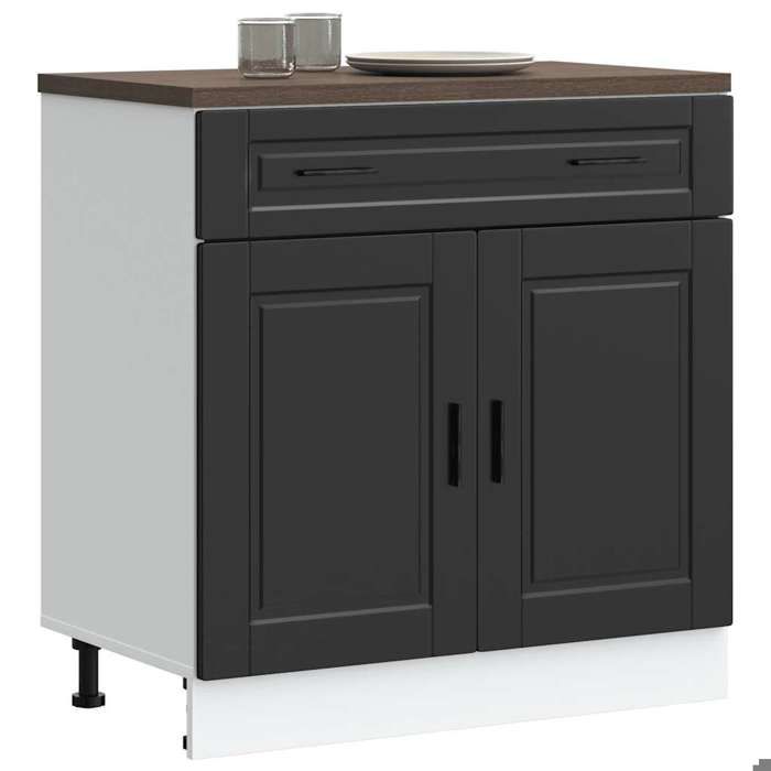 Armoire de cuisine Porto - SWEETY - noir - bois dingénierie M419
