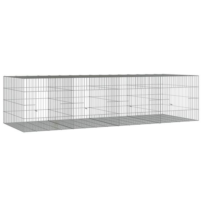 Meilleurs prix pour Meilleures Poulailler-Enclos-Cage à lapin 4 panneaux 217x79x54 cm Fer galvanisé SSD4599190