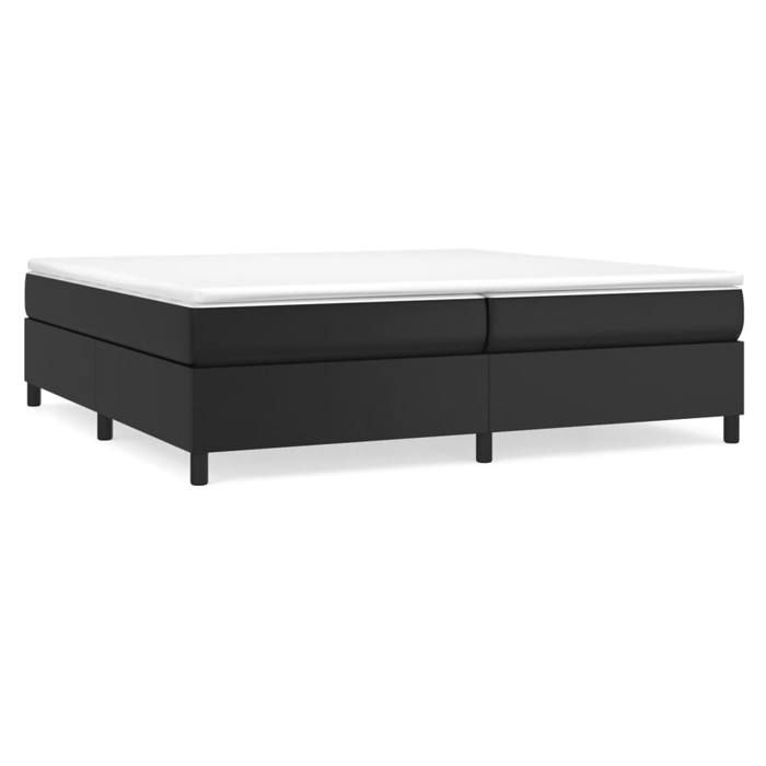 Lit 2 personnes - UU - Cadre de lit - matelas non inclus - noir 200x200 cm - desgin classique - similicuir LL2190