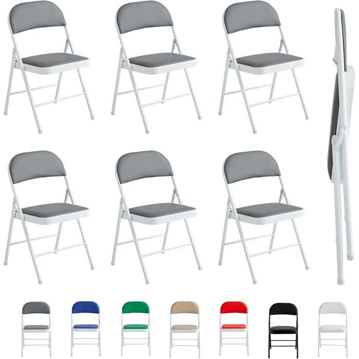Lot De 4 Chaises Pliantes Rembourrées - Supporte Jusqu'à 158 Kg - Confortable Pour Intérieur Et Extérieur - Cadre Acier Robuste