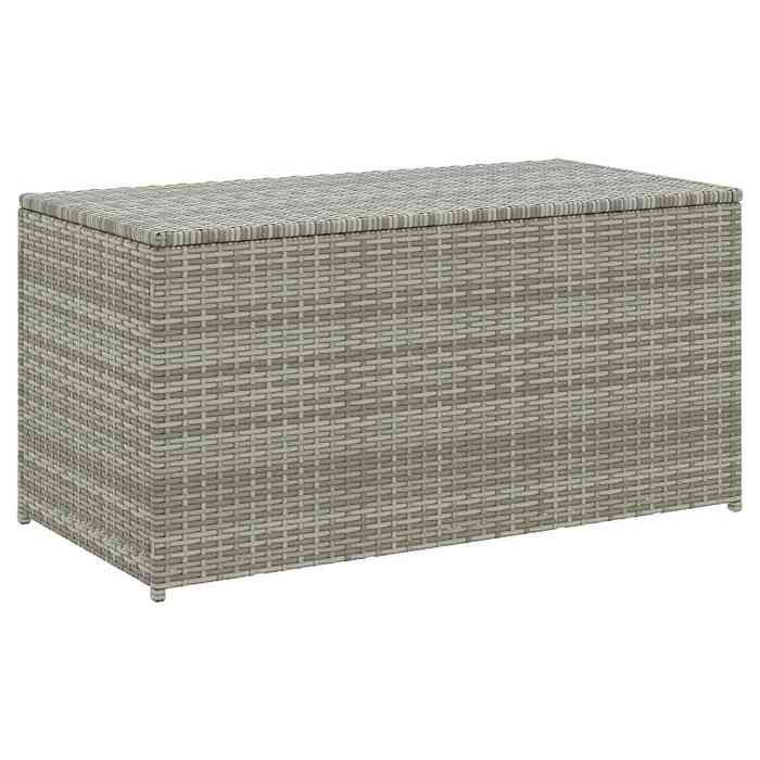 Boîte de rangement de jardin - Coffre de Jardin Polyvalente - résine tressée 100x50x50 cm gris@EU46527837