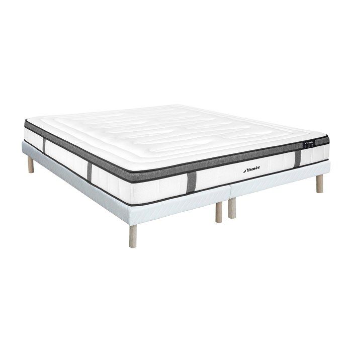 Ensemble 180 x 200 cm sommier tapissier + matelas hybride ressorts ensachés 7 zones et mémoire de forme ép.30cm - OLIANE de YSMÉE Ensemble 180 x 200 cm sommier tapissier + matelas hybride ressorts ensachés 7 zones et mémoire de forme ép.30cm - OLIANE de YSMÉE